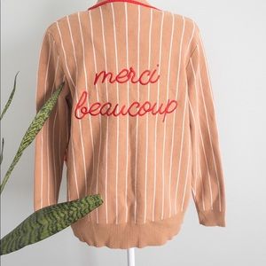 Merci Beaucoup Striped Cardigan